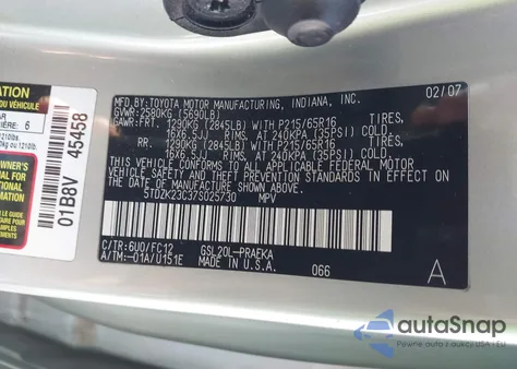 2007 Toyota Sienna Le from USA, damaged, VIN 5TDZK23C37S025730